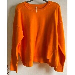 Free People Orange Crew Neck Sweater